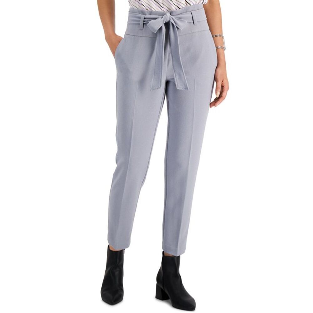 Bar III Belted Slim Ankle Pants